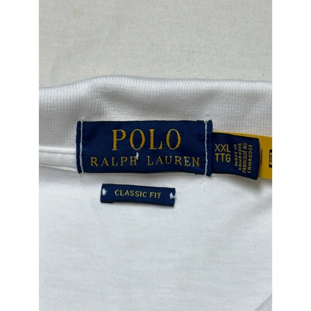 Polo Ralph Lauren Mens XXL White Classic Fit Short Sleeve Cotton Polo SOFT Shirt